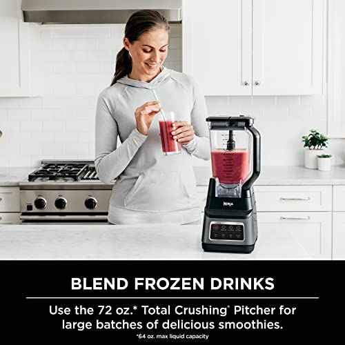 Ninja BN701 Skilled Plus Blender - 1400 Peak Watts, 3 Features for Smoothies, Frozen Drinks & Ice Cream with Auto IQ, 72-oz.Complete Crushing Pitcher & Lid, Darkish Gray