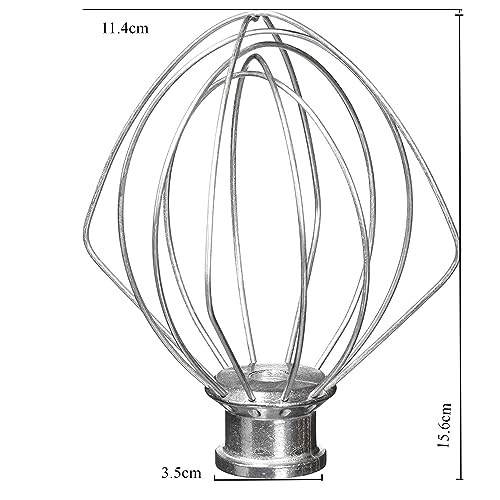 Stainless Metal 6-Wire Whip Attachment for KitchenAid Tilt-Head Stand Mixer, Appropriate with K45WW, Ultimate for Beating Eggs, Heavy Cream, Muffins, and Mayonnaise